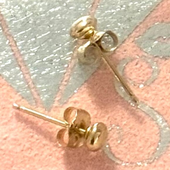 New 14k Real Yellow Gold Button Domed Stud Pierced Post Petite Small Earrings - Picture 1 of 11